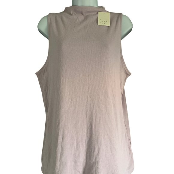A New Day Womens Violet Mock Neck Ribbed Sleeveless Tank Top Size XL - Picture 1 of 11